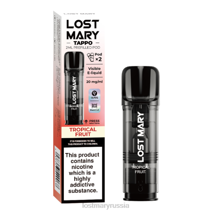Предварительно заполненные капсулы Lost Mary Tappo – 20 мг – 2 упаковки тропический фрукт 0R2V182 -LOST MARY Vape