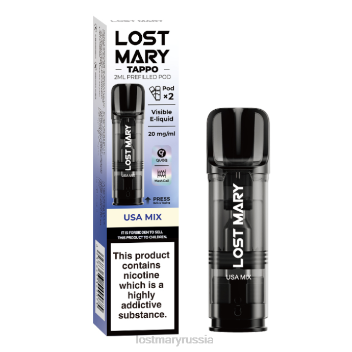 Предварительно заполненные капсулы Lost Mary Tappo – 20 мг – 2 упаковки США микс 0R2V184 -LOST MARY Vape Flavours